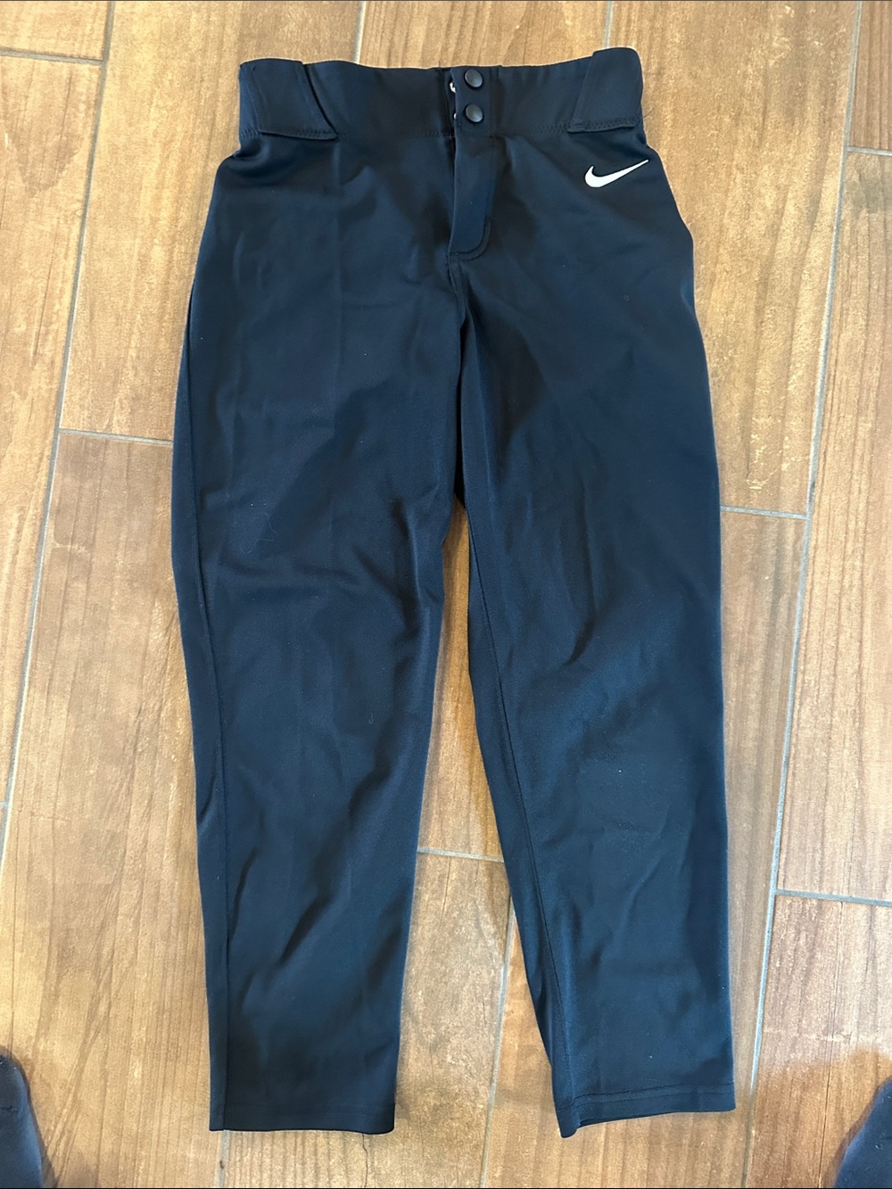 Nike Black Performance Baseball Pants with White Swoosh